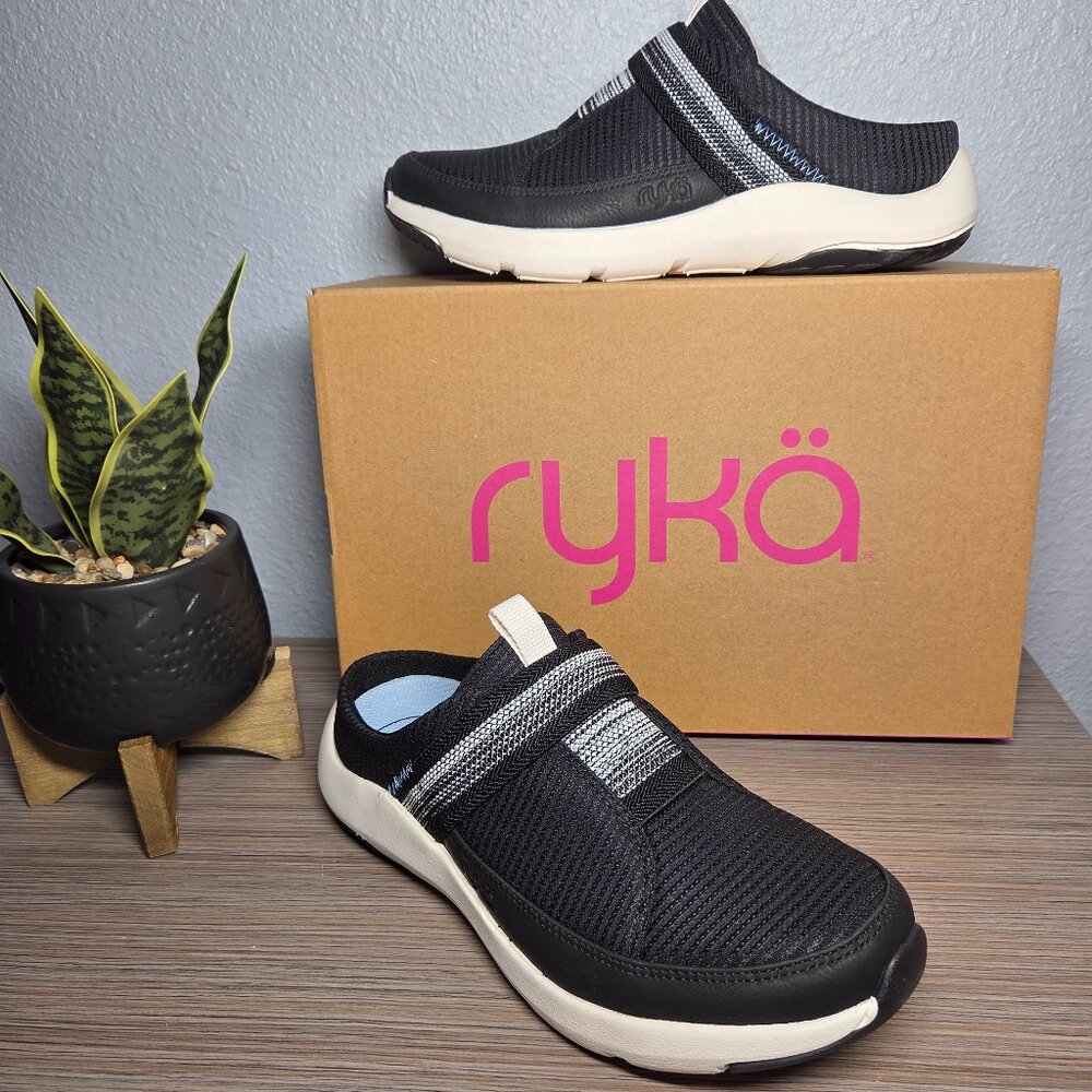 NEW!!! Ryka Engage Slip-On Black & White Athletic Sneakers – Size:6 (Women’s)